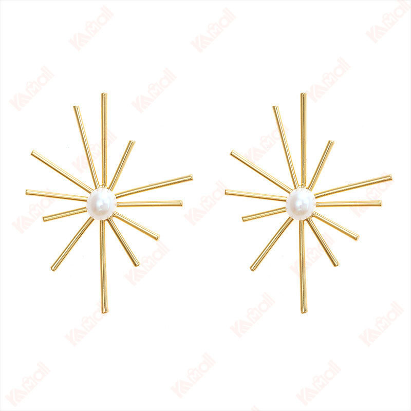 mature gold plated pearl stud earrings